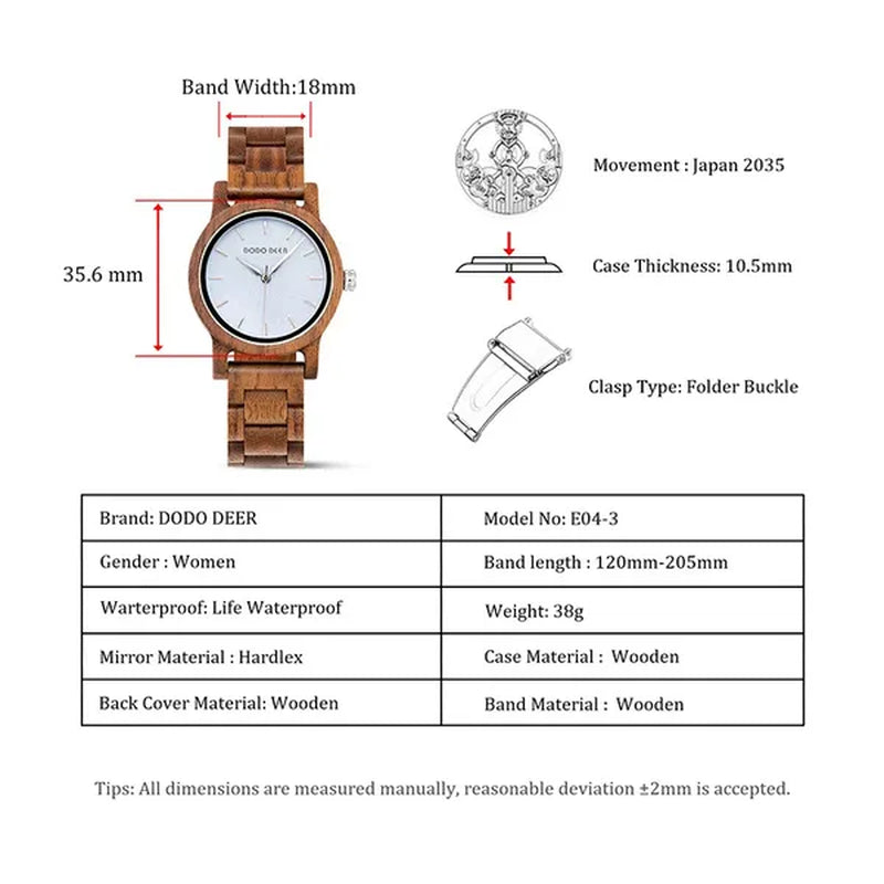 DODO DEER New Design Wood Watch for Women Simple Retro Roman Numerals Dial Rosewood Quartz Watch Anniversary Gift Exquisite Wooden Box Dropshipping